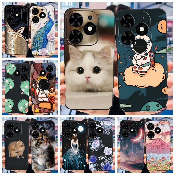 ark Gocno Sp Silicone Phone Case Protective Cover Shockproof Soft Phone Case BG for Tecno Spark Go 2024 6 Stylish Paint for Te 2024 Basic Bumper