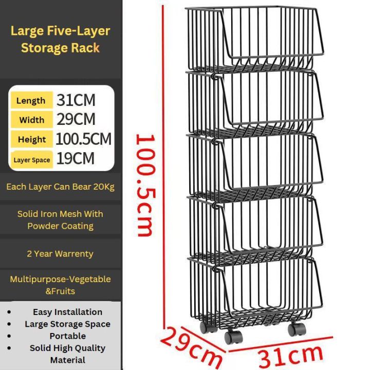 Vegetable%20Rack%20Fruit%20Rack%20Vegetable%20Storage%20Organizer%20Bin%204%20Tier%20Metal%20Wire%20Basket%20for%20Kitchen%20Rotating%20Trolley%20Portable%20for%20Onion%20Cutlery,%20Spice,Jars%20Container%20Removable%20Basket%20-%20Image%203