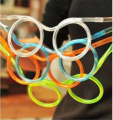 1Pc Drinking Straws For Kids Eye Glasses Straw Eye Straw Soft Plastic Straw Funny Glasses Drinking Toys Kids Baby Birthday Party Funny Gadgets. 