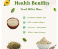 Bajra Flour 1 KG - Organic & Gluten-Free | Pearl Millet Flour | Healthy, Nutritious, and Naturally Pure for a Healthy Lifestyle. 