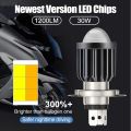 H4 LED Headlight Bulb Two Light Color Aluminium Body Super Bright for Motorcycle Bike  YBR125,YBRG,YBZ,GR150,CB150,GS150. 