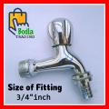 1 Pcs Original Brass Water Tap Bibcock (Nozzle wali) Size 3/4" inch - With Brass Spindle High Quality. 