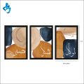 Bareeh - Set of 3 Modern Islamic calligraphy, Boho Abstract art, Islamic frames, Wall-art Design frames for Living room/ home décor / office décor. 