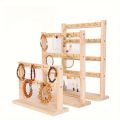 Wood Jewelry Display Stand Jewelry Pendant Necklace Earrings Stand Hook Desktop Display Holders. 