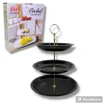 3 Tier cake stand - White & Black MELAMINE. 