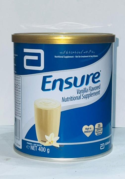 "Abbott Ensure Nutritional Supplement Powder Milk - Vanilla Flavor: Complete Nutrition for Strength and Energy"| 400g