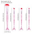 Cute New Glitter Mermaid Style Soft Makeup Brushes Set 4 Pieces, China Imported High Quality. 