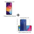 Samsung Galaxy A10 Tempered Glass Screen Protector Polish Glass + Back Cover Transparent Soft Silicone Crystal Clear Case Cover For Samsung Galaxy A10. 