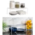 Metal Wire Inside  Cabinet Divider  Kitchen Jar Bottles Storage Rack Shelf Organizer. 