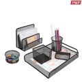 Office Table Stationery Table Set 6 in 1 Desk Organizer Table Set Pen Stationery Holder Stand & Letter Tray Tier Metal Mesh. 