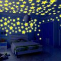 Pack of 100 3D Stars Glow in the Dark Wall Stickers Luminous Fluorescent for Kids Room Bedroom Ceiling Home Decor. 