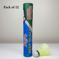 High-Quality Plastic Shuttlecocks for Badminton - Durable Nylon & Plastic Feathers - Pack of 12. 