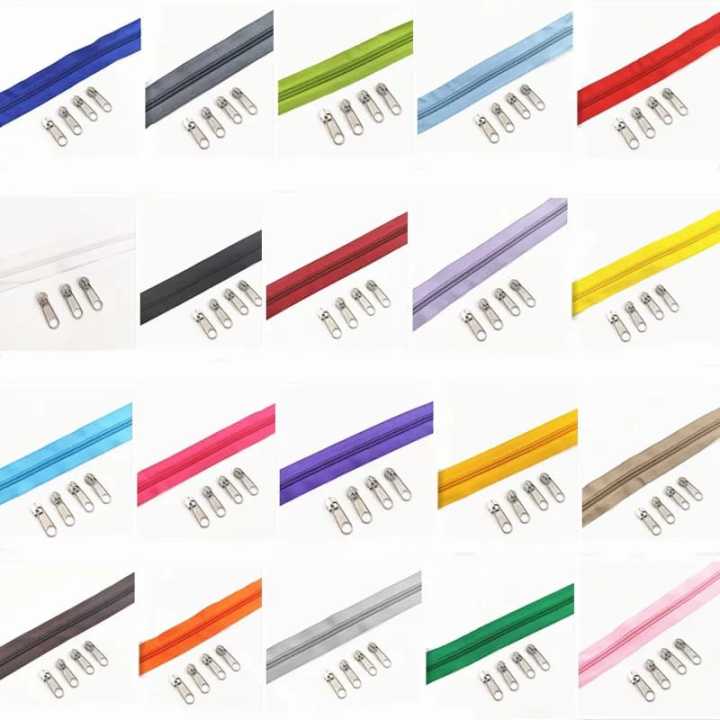 6 yard 5# different color Zippers with 6pcs  Slider