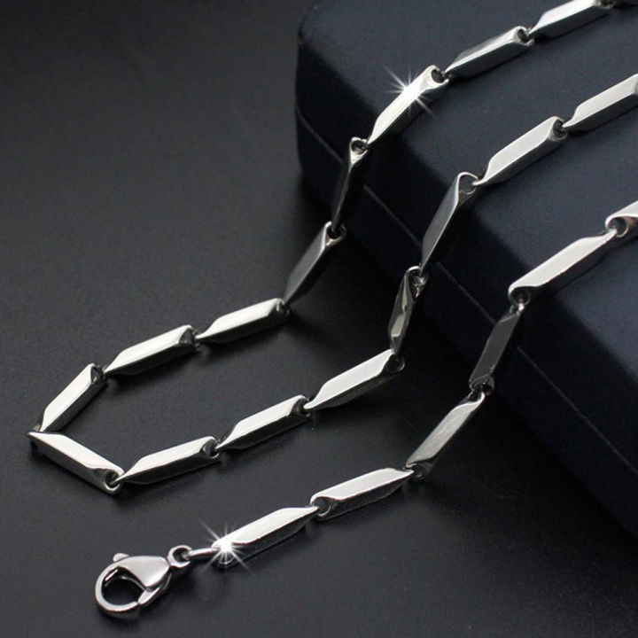 Stainless Steel Gold Plated Rice Chain Silver galaxy gem