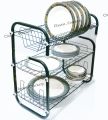 Kitchen Fancy Stainless Steel Rack , Dish Racks for Kitchen Plates High Quality 2 Layer 3 Layer Kitchen Sink DIsh Drain Organizer G Shape Bartan Stand For Kitchen Rack Holder Spoon Fork Bowl Holder Matel. 