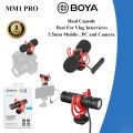 3 Years Warranty - BOYA Dual-Capsule Condenser Microphone by-MM1 PROAndroid Camera Camcorder PC. 