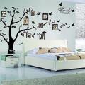 Traditional Family Tree Wall Decals with Photo Frames - Leaf Pattern PVC Wall Stickers, Self-Adhesive Detachable Tree Branch Decor for Living Room, Entryway, Bedroom. 