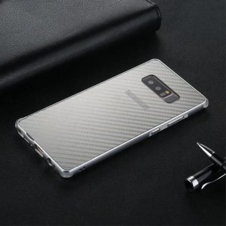 For Samsung Galaxy Note 8 Aluminum Frame Carbon Fiber Back Cover Shockproof Shell Capa Mobile Accessories Phone Casing Metal Case