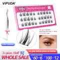 VIPUDA Pre Glued Lashes Cluster Self Adhesive Eyelashes 18/30PCS,Natural Lash With Tweezers,Press on Eyelashes No Glue Needed. 
