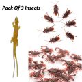 Pack Of 3 Cockroach Lizard Scorpio - Insect Toys - Looks Like Real Prank Toy Funny Toy For Kids Fun. 
