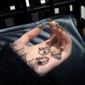 Punk Irregular Rings With Opal Aesthetic Egirl Hollow Vintage Stone Rings For Women Y2k Open Ring Trendy Jewelry. 