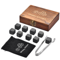 STONES Frozen Ice Stone Rocks Set 9 with Wooden Box Reusable Cooling Ice Cubes. 