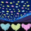 Pvc Stars Glow Stickers Luminous In Dark Night Fluorescent Wall Art 3D Home Decals For Kids Room Ceiling Switch Decoration. 