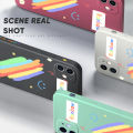 Infinix Hot 9 X655C New Cartoon Girls Smile Rainbow Design Phone Case Square Edge Pattern Liquid Silicone Casing Full Cover Camera Protect Case. 