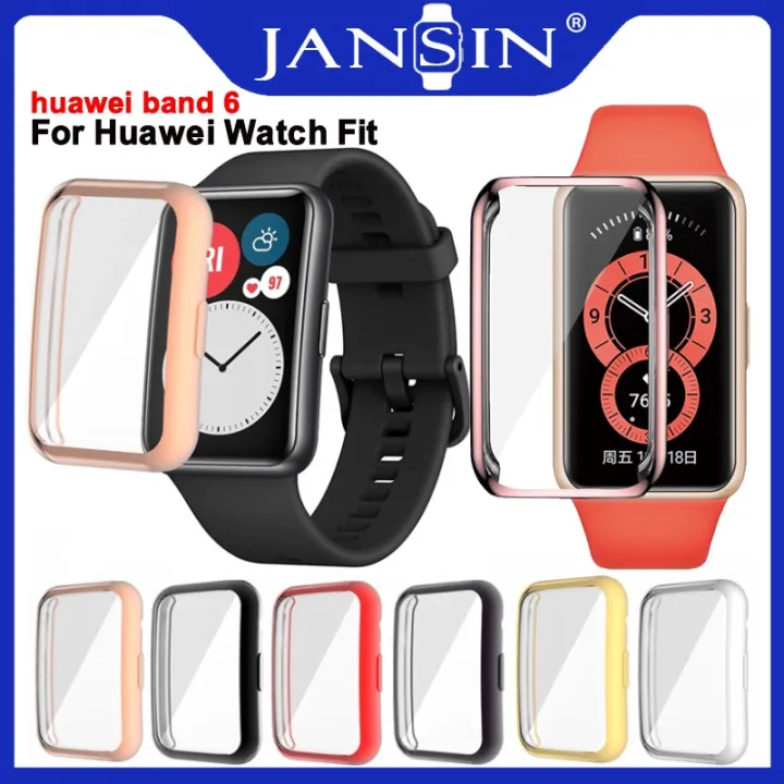TPU%20Soft%20Full%20Screen%20Protector%20Case%20Shell%20Edge%20Frame%20For%20Huawei%20Watch%20Fit%20Strap%20huawei%20band%206%20smart%20band%20Protective%20Bumper%20Cover%20Accessories%20-%20Image%203