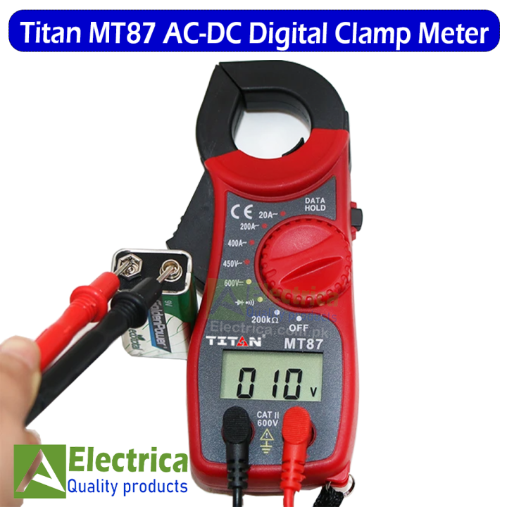 Multimeter MT87 Digital Clamp Meter MT87 AC Ampere - Portable Mini LCD Clamp Multimeter MT87 Digital AC/DC Voltage Tester Current Resistance Multi Clamp Meter With Pens
