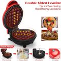 Mini Waffle Maker Round Small Non-Stick Waffle Maker Belgian Waffle Maker Retro Waffle Maker Household Pancake Maker for Classic Waffles Children's Birthday  Christmas. 