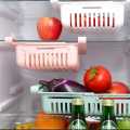 1 Pcs Adjustable Storage Basket For Fridge Plastic Basket Stretchable Food Organizer Fruit Rack Food Manager Table Storage Basket Space Saver For Food Vegetable and Spices Storage Basket Fruit Organizer Drawer Cabinet. 