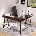 L-Shaped Desk with Shelf, Corner Computer Gaming Desk with Monitor Stand for Home Office and Gamer, Large PC Laptop Study Writing Table Workstation. 