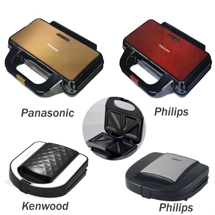 Sandwich Maker Kenwood Portable Sandwich Maker 750 Watt Non stick plates 4 slices sandwich maker Easy In Use Toaster Jumbo Non Stick Bread Maker