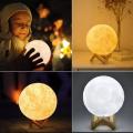 Mind glowing 3D WHITE Moon Lamp Light with stand / Moonlight sensation/ Home décor. 