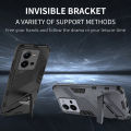 Relaxtoo For Vivo V25e 4G Punk Phone Case Hard Shockproof TPU Back Cover Metallic Stylish Shockproof Phone Safety Case With Holder. 