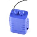 6 Section 18650 Waterproof Battery Case 5V USB / 8.4V DC Dual-Blue. 