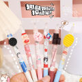 Youmei small snack patch press gel pen set high value signature pen girl's heart summer cartoon black pen. 