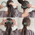 Korean Fashion Bird Nest Expanding Crystal Tail Hair Bun Holder – Ponytail Claw Clip for Women and Girls. 