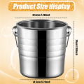 OUMERY Stainless Steel Ice Punch Bucket Wine Beer Cooler Champagne Cooler Portable Bar Club Ice Bucket Container 3L. 
