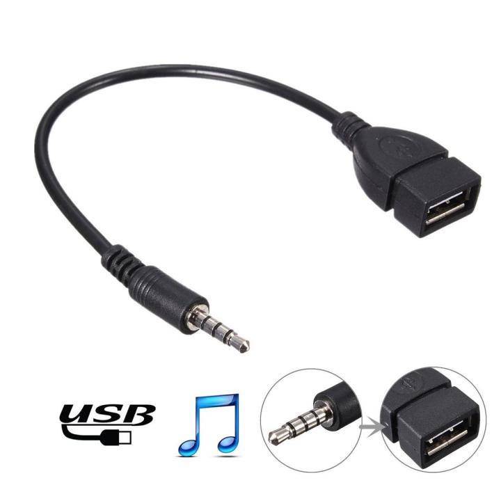 3.5mm Male Audio AUX Jack to USB 2.0 Type A Female OTG Converter Adapter Cable