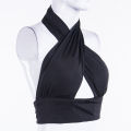 Women Strappy Cross Over Front Cut Out Halter Neck Sleeveless Backless Crop Top Bandage Vest Summer Tops Woman Clothes S-XL. 