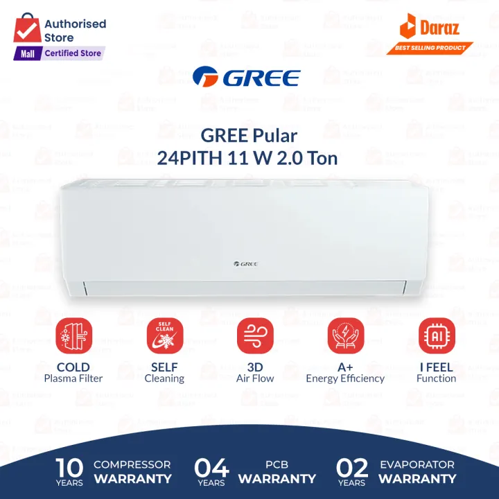 Gree%202%20Ton%20Inverter%20AC%20-%20Latest%20Model%20-%20GS-24PITH11W/%2011G%20/%2014S%20-%20Pular%20Series%20-Heat%20&%20Cool-%20Turbo%20Mode%20-Self%20Cleaning-%2060%25%20Energy%20Saver%20%20/10%20Years%20Compressor%2005%20Years%20All%20Parts%20%20Including(PCB+Evaporator+Gas)%20Warranty/%20Gree%20Free%20Installation%20-%20Image%202