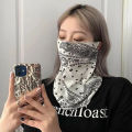 The New Summer Sun Mask Men And Women Hanging Ears Anti-Ultraviolet Half-Face Neck Protection Driving Ice Silk Mask Face Yarn Thin Section Sunlight Super Store. 
