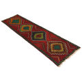 Hand Made Vintage Afghan 2'x7'8ft Tribal Hallway Runner Qaleen Red Carpet Rug 239x63cm R18273. 
