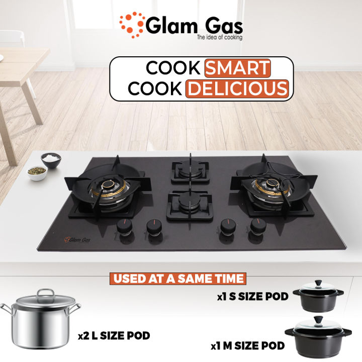Glam Gas B 435 Ford Hob | 4 Burner | Kitchen Gas Stove | Gas Stove | Choolah