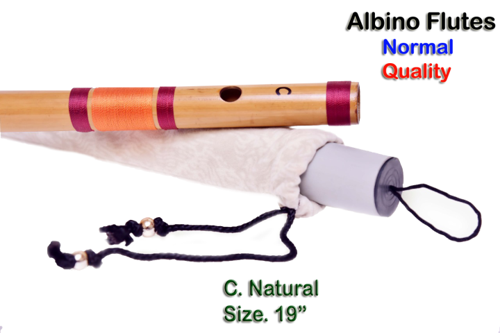 Albino 19  C scale Natural Medium Side Blown Bamboo Bansuri/  Flute Recommended for Beginners