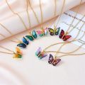 Luxury Female Butterfly Pendant Necklaces Women Jewelry Shiny Colorful Clear Crystal Stainless Steel Crystal Butterfly Necklace Necklace Jewelry For Woman. 