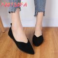 【FOOT SOFA】Women's Fashion Casual Solid Colors Pointed Toe Flat With Shallow Work Shoes. 