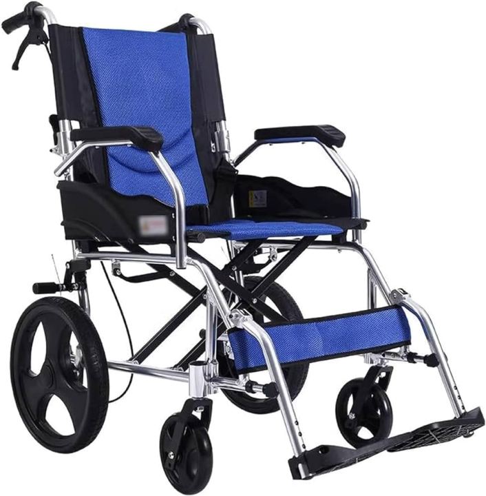 Lifecare Enterprises Lightweight Wheelchairs Aluminium Alloy Transport Wheelchair with Handbrakes Folding Wheelchair